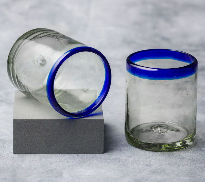 10 Strawberry Street Cobalt Rim Mexican Glass,DOF — View 3