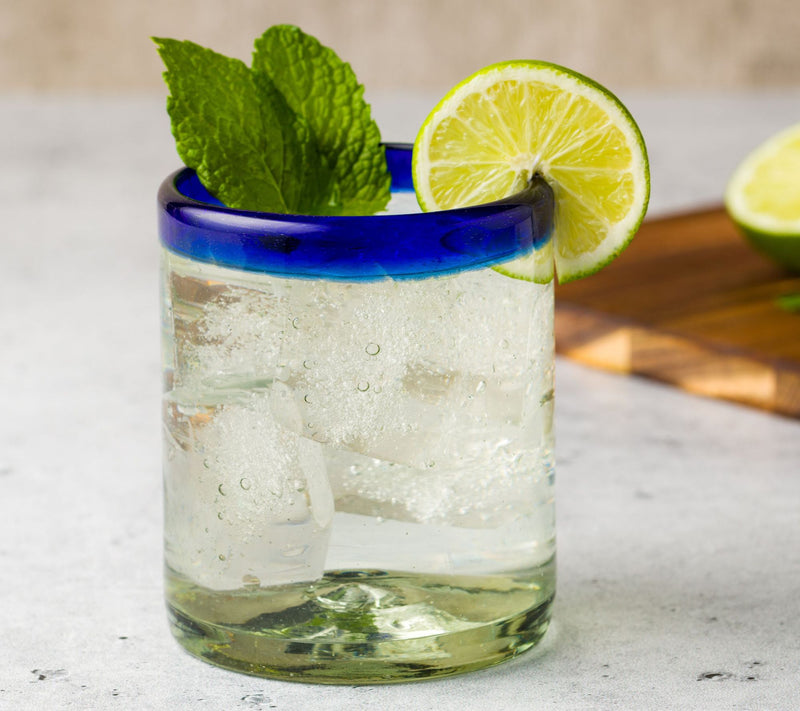 10 Strawberry Street Cobalt Rim Mexican Glass,DOF — View 2