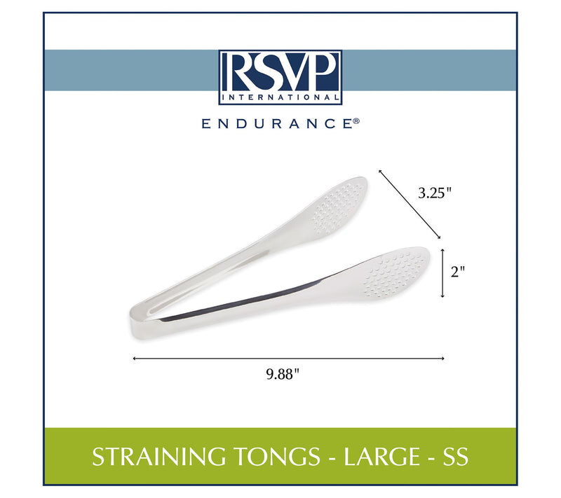 RSVP Large Stainless Steel Straining Tongs — View 6
