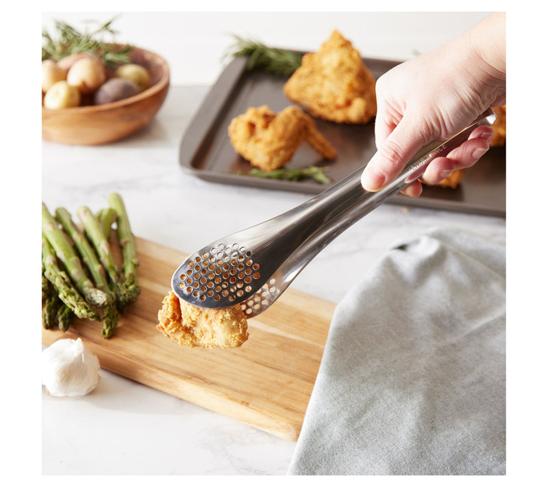 RSVP Large Stainless Steel Straining Tongs — View 3