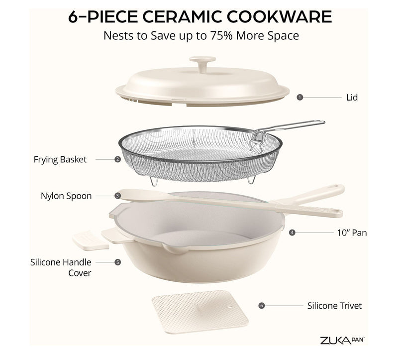 Granitestone Zuka 10-in-1 Everyday 10" Cookingn 6-Piece Set — View 2