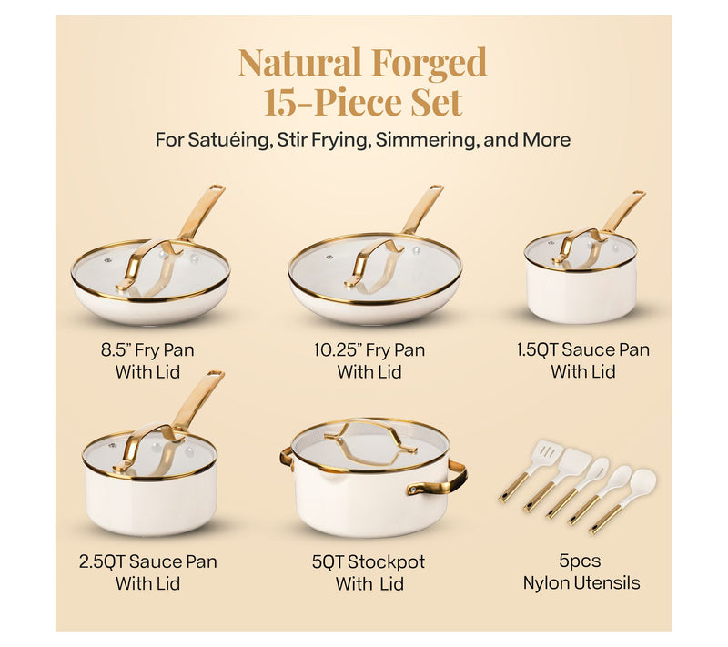 Gotham Steel Modern Collection 15-Piece CeramicCookware Set — View 6