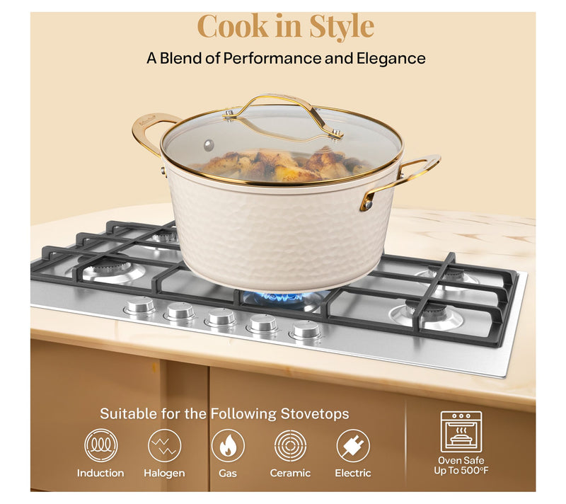 Gotham Steel 10-Piece Hammered Nonstick CeramicCookware Set — View 4