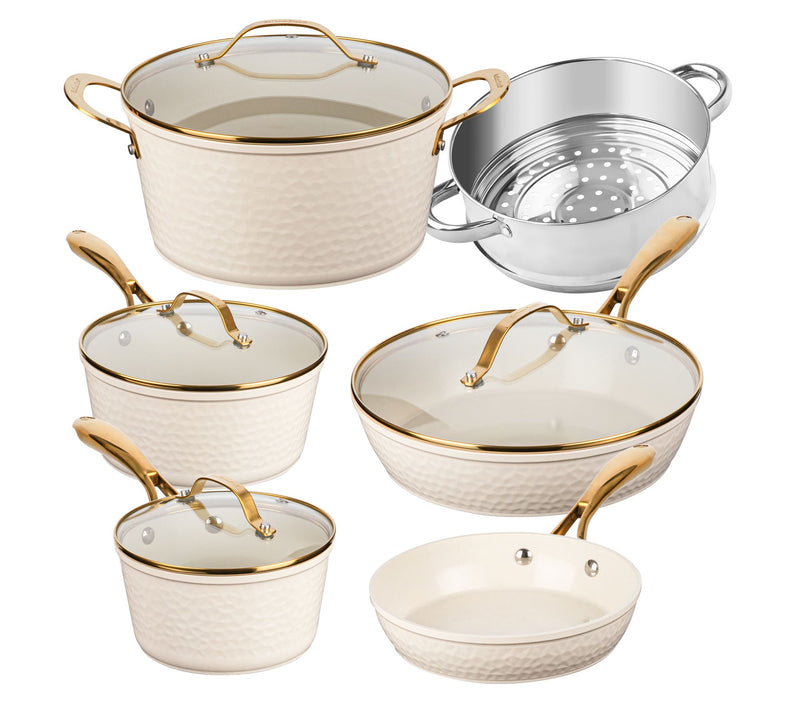 Gotham Steel 10-Piece Hammered Nonstick CeramicCookware Set — Main view