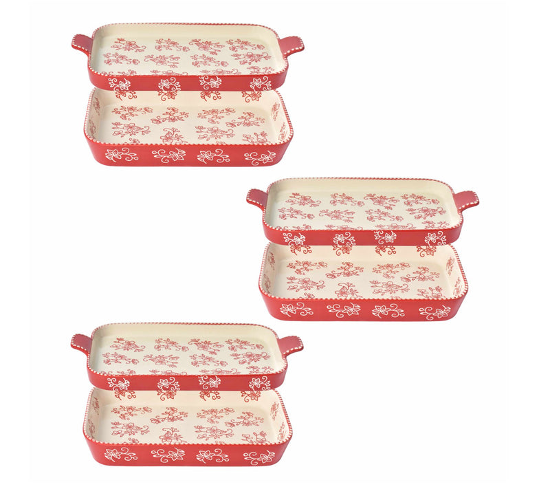 Temp-tations Floral Lace Set of 3 Micro Bakers with Lid-its — View 9