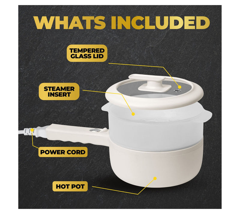 Ceramax Electric Hot Pot 1.5qt Nonstick Mini Cooker with Lid — View 7