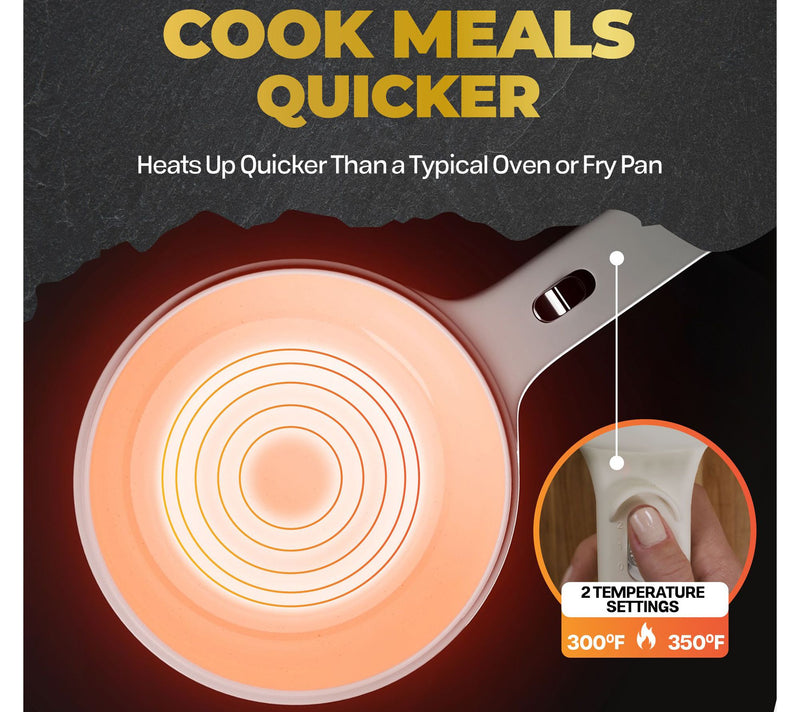 Ceramax Electric Hot Pot 1.5qt Nonstick Mini Cooker with Lid — View 5