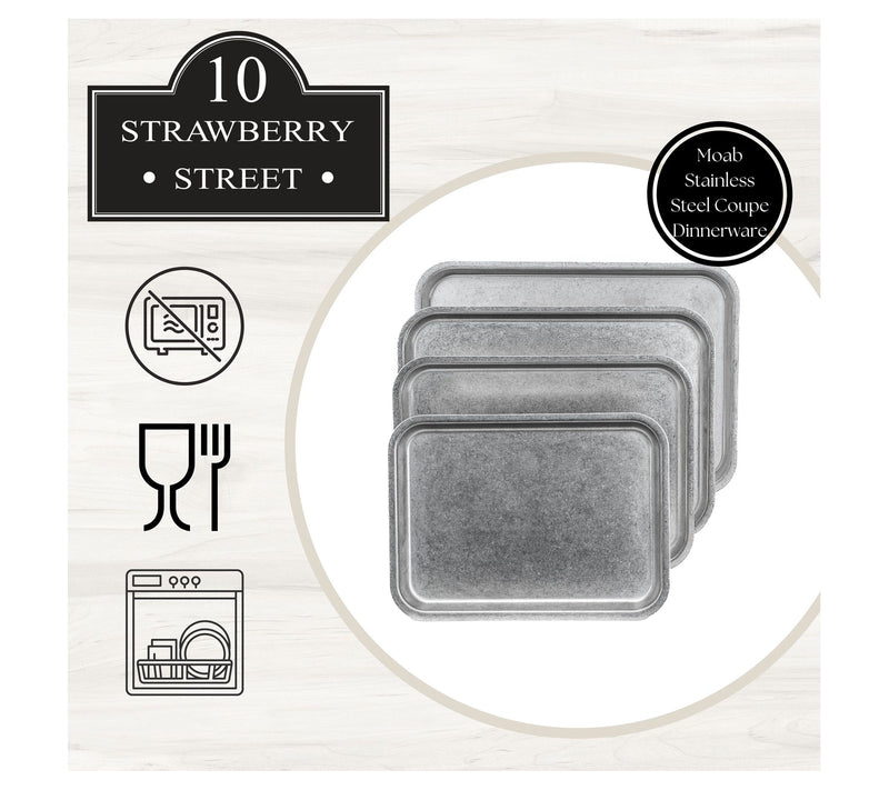 10 Strawberry Street Set of 6 Moab Coupe Rectangle Plate — View 3