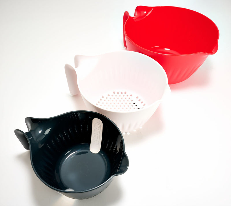 Prepology 3-Pc Nestable Mixing Bowl & Colander Set w/ Handles — View 2