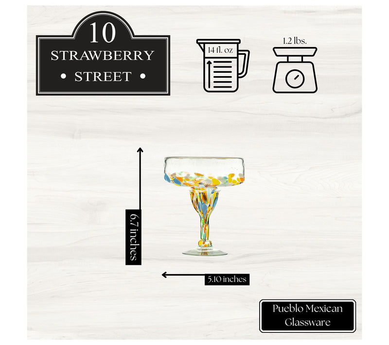10 Strawberry Street Pueblo Mexican Glassware,Margarita — View 6