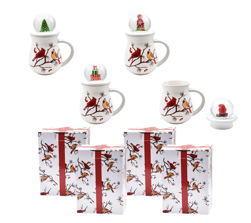 Temp-tations Set of (4) 16-oz Mugs with Snow Globe Lids & Gift Boxes — Main view