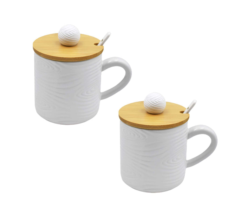 Temp-tations Special Edition S/2 20-oz Mugs with Wood Lids and Spoons — Main view