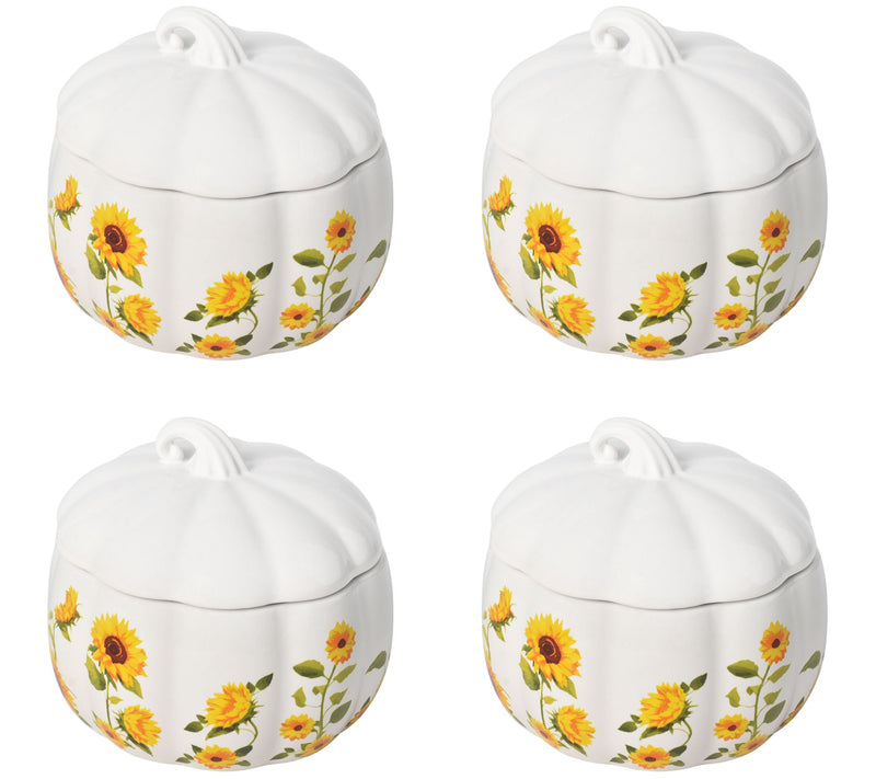 Temp-tations Set of (4) 16-oz Lidded Pumpkin Bowls — Main view