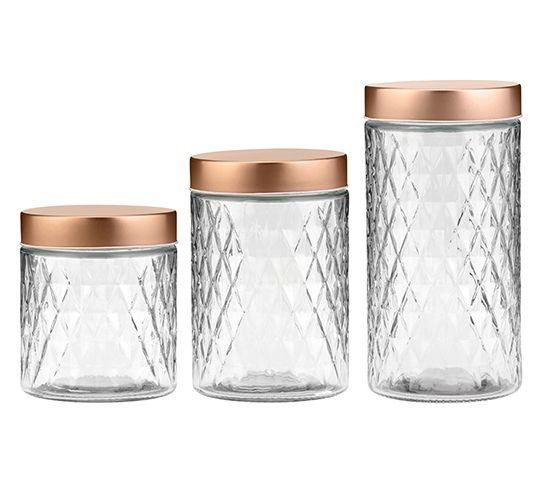 10 Strawberry Street 3pc Desmond Textured GlassCanister Set — View 7