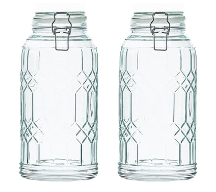 10 Strawberry Street Set of 2 Bleeker Glass Canister, Large