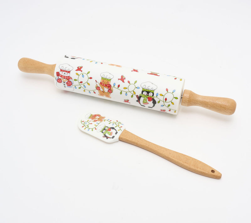 Temp-tations Seasonal Rolling Pin with Spatula — View 5