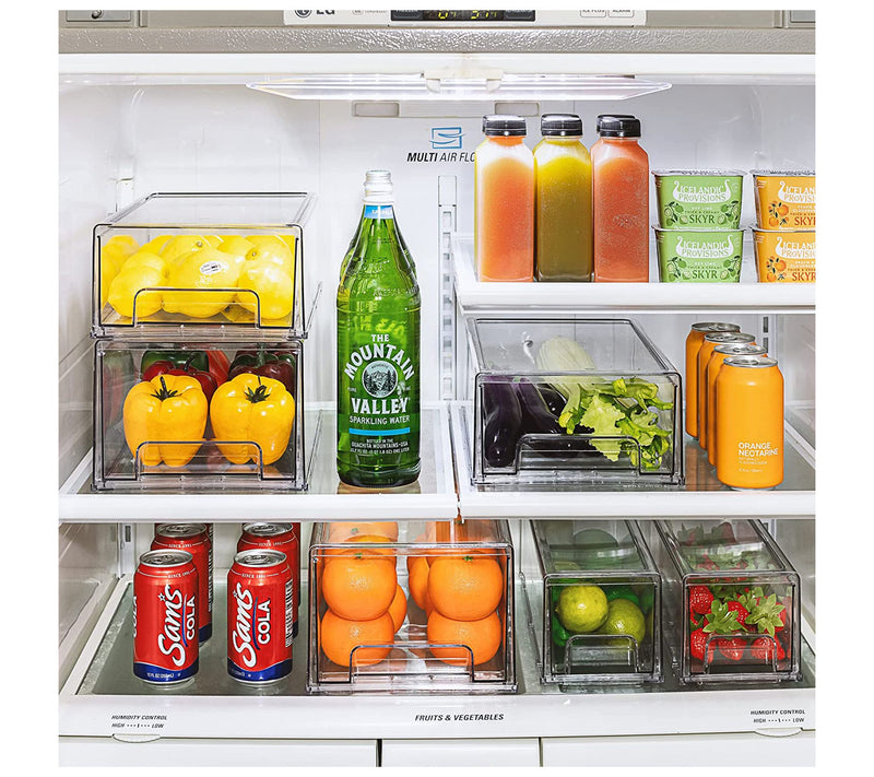 Sorbus 4-Pack Medium Clear Plastic Pull Out Drawer Organizers — View 2