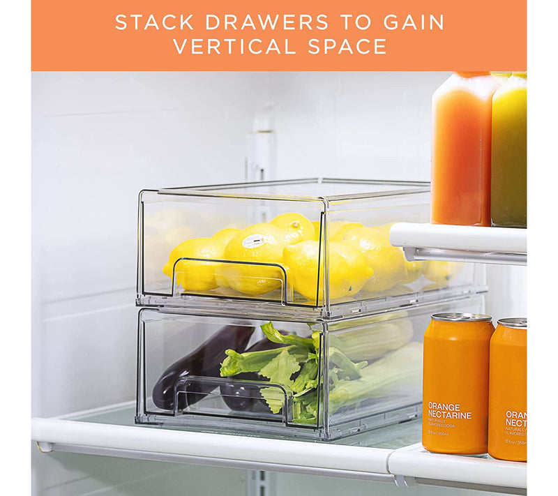 Sorbus 4-Pack Medium Clear Plastic Pull Out Drawer Organizers — View 5
