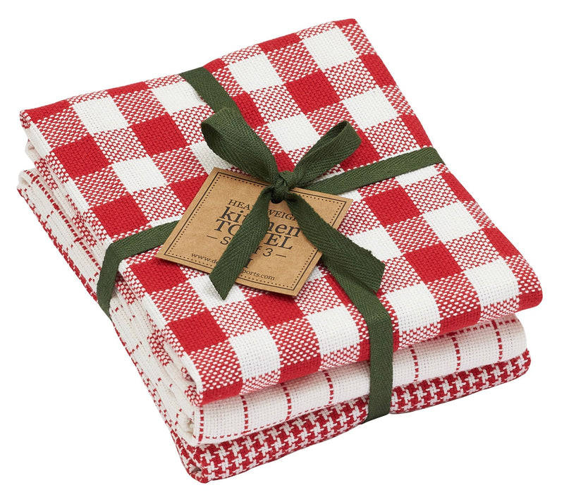 Design Imports Set 3 Holiday Checks HeavyweightKitchen Towels — Main view