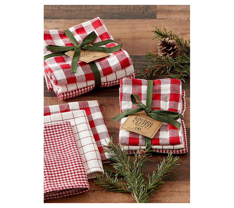 Design Imports Set 3 Holiday Checks HeavyweightKitchen Towels — View 3