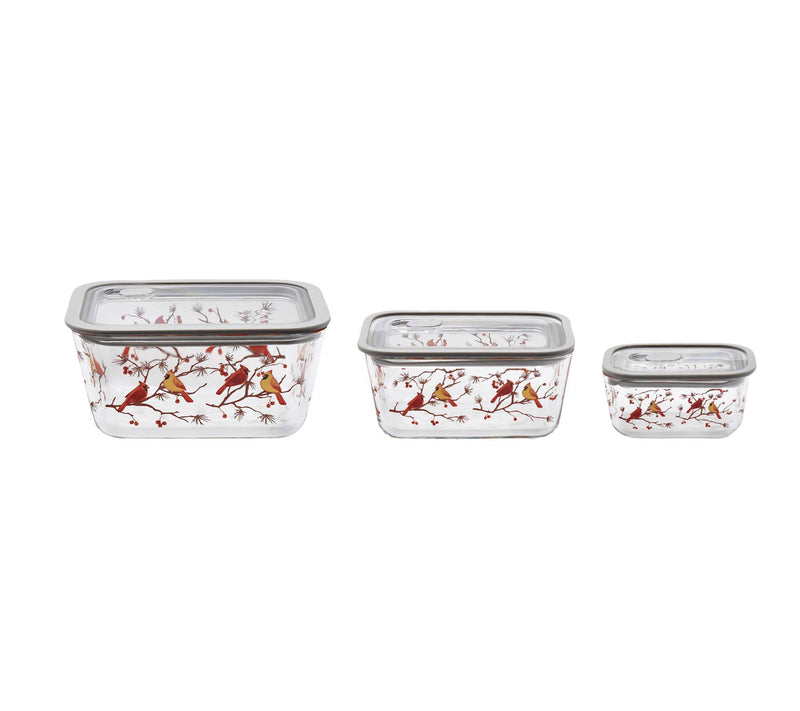 Temp-tations Seasonal 3-Piece Glass Container Set w/ Vented Lids — Main view