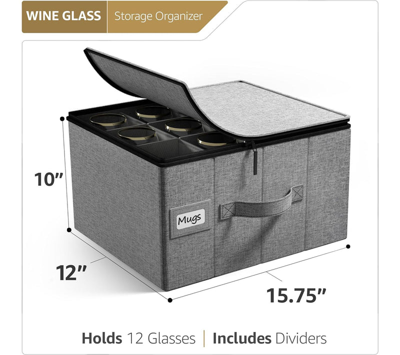 Sorbus Stemware Hard Shell Storage Case — View 3