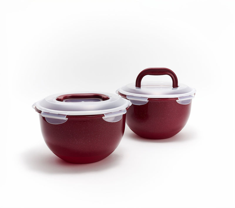 LocknLock S/(2) 17-Cup Colored Body Tulip Bowls w/ 2 Handle Lids — View 3