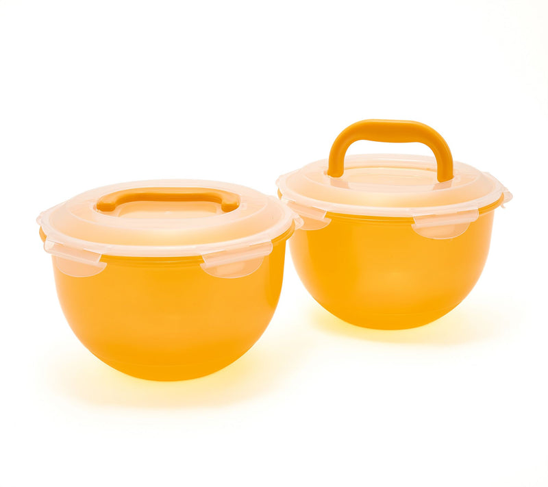 LocknLock S/(2) 17-Cup Colored Body Tulip Bowls w/ 2 Handle Lids — View 16