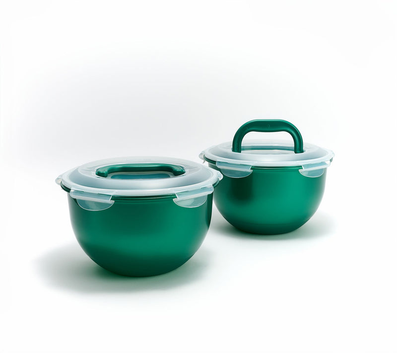 LocknLock S/(2) 17-Cup Colored Body Tulip Bowls w/ 2 Handle Lids — View 7