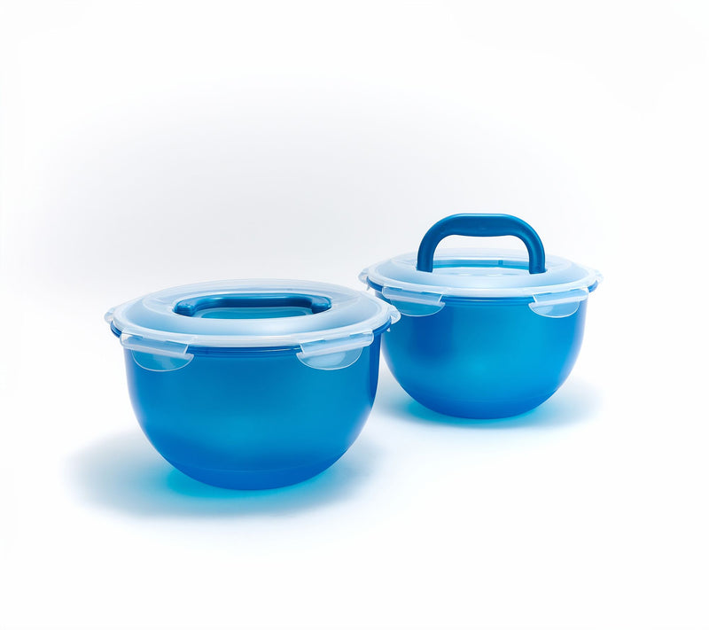 LocknLock S/(2) 17-Cup Colored Body Tulip Bowls w/ 2 Handle Lids — View 5