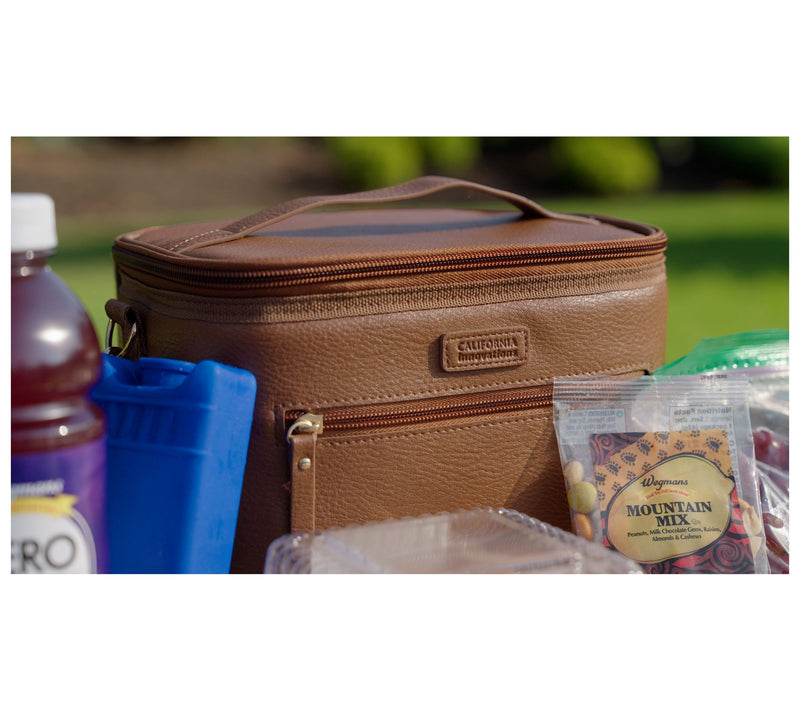 California Innovations 6 Can Insulated Faux Leather Lunch Tote — View 4