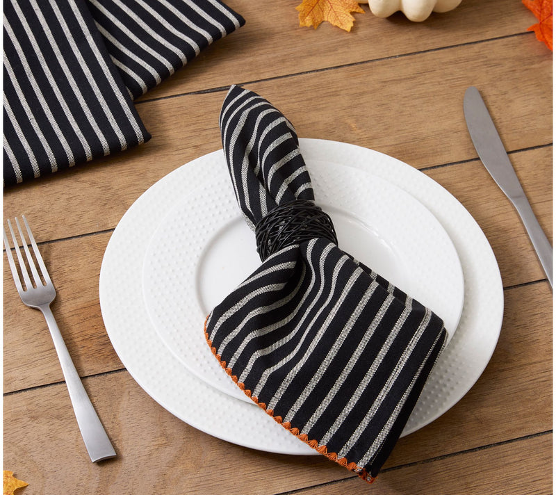 Design Imports Set of 4 Spider Silk Stripe Embellished Napkin — View 2