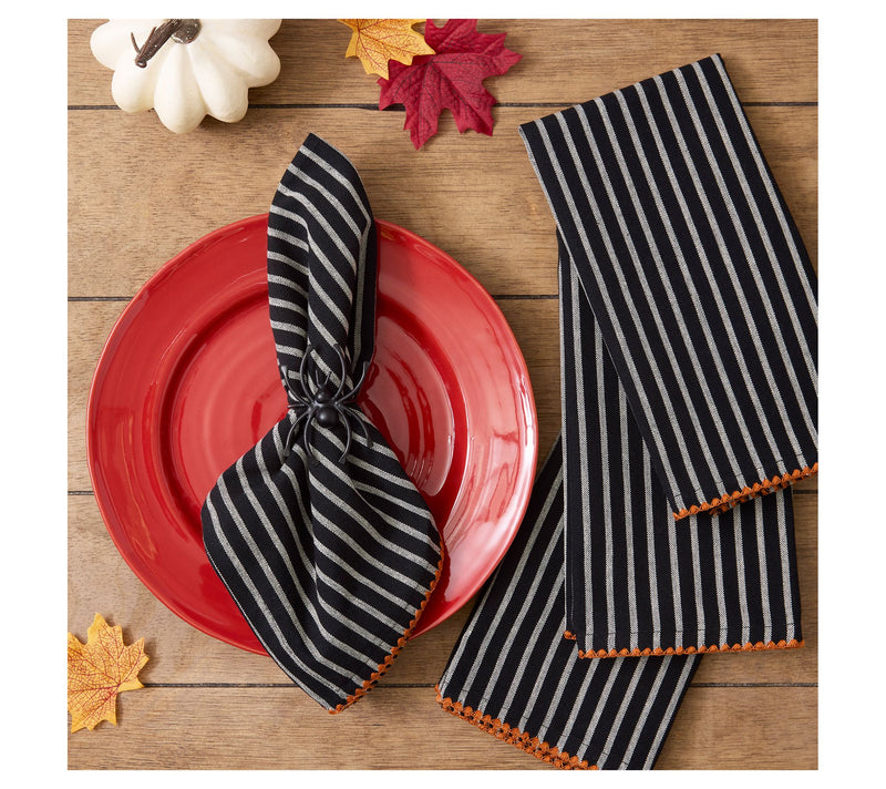 Design Imports Set of 4 Spider Silk Stripe Embellished Napkin — View 3