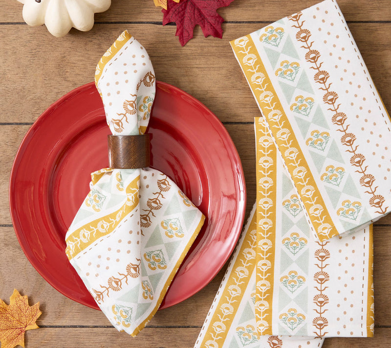 Design Imports Set/4 Golden Gardens Printed Napkins — View 3