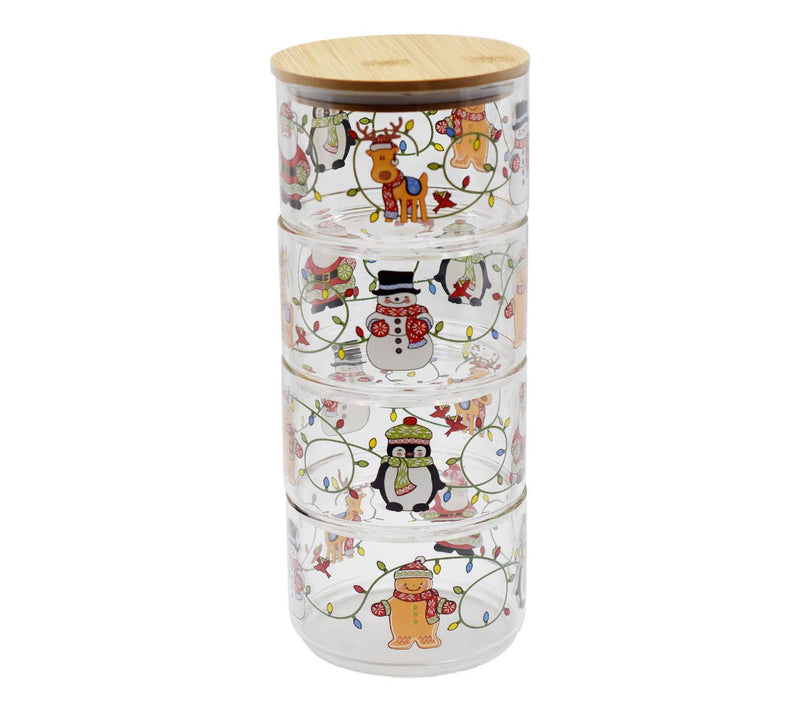 Temp-tations Stackable 18-oz Glass Bowls with Wood Lids — View 3
