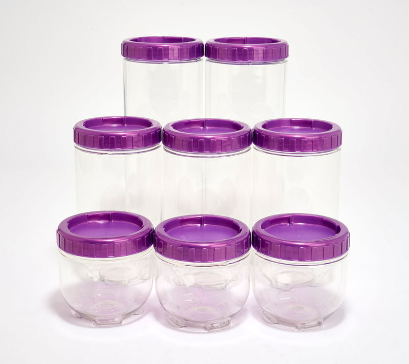 LocknLock 8-Piece Interlockling Round Canisters — View 17