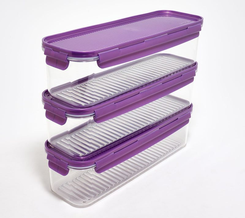 LocknLock Set of (3) 7.5-Cup Tritan Rectangles — View 10