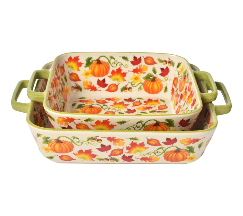 Temp-tations Harvest Set of (2) 3-qt & 2.5-qt Nesting Bakers — Main view