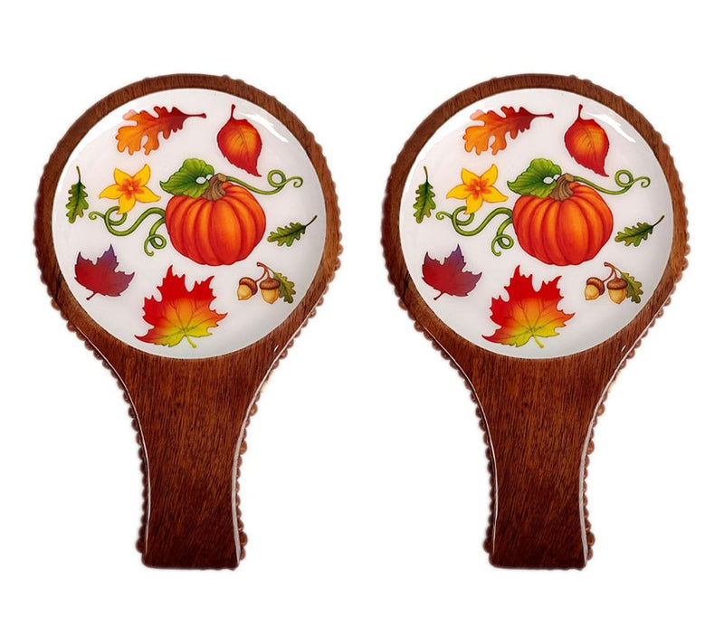 Temp-tations Harvest Set of 2 Wooden Spoon Rests — Main view
