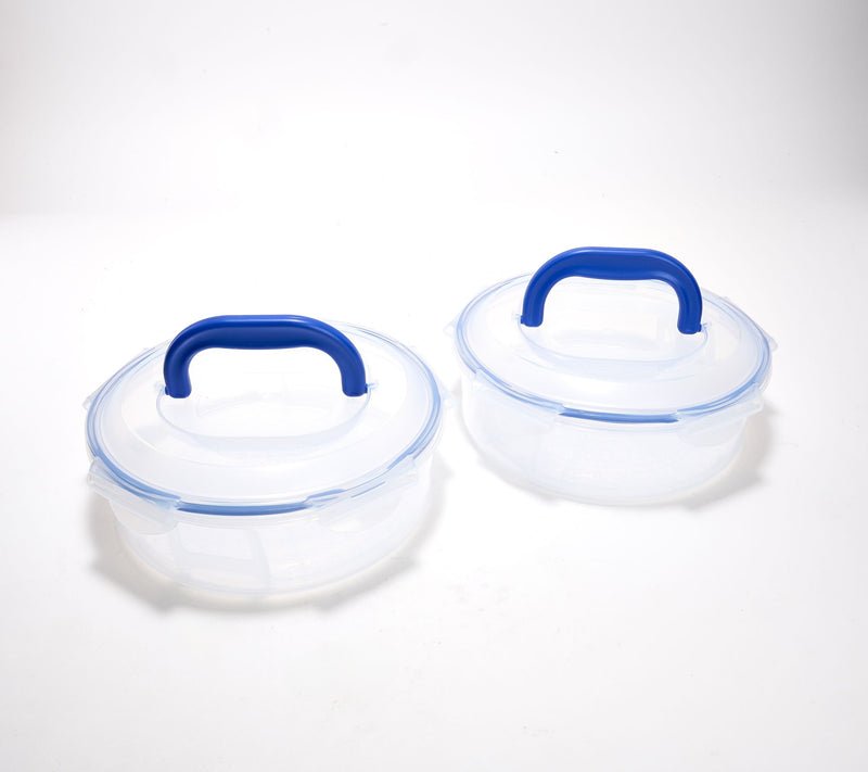 LocknLock Set of 2 8" Mini Pie Carriers w/ Handle Lids — View 8