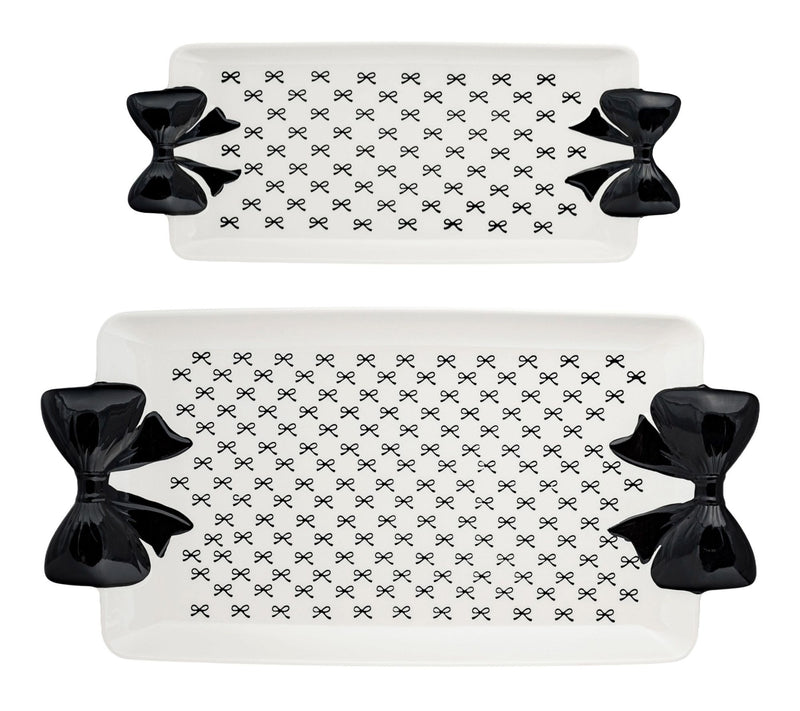 10 Strawberry Street Set of 2 Black Bow Serving Tray — View 8