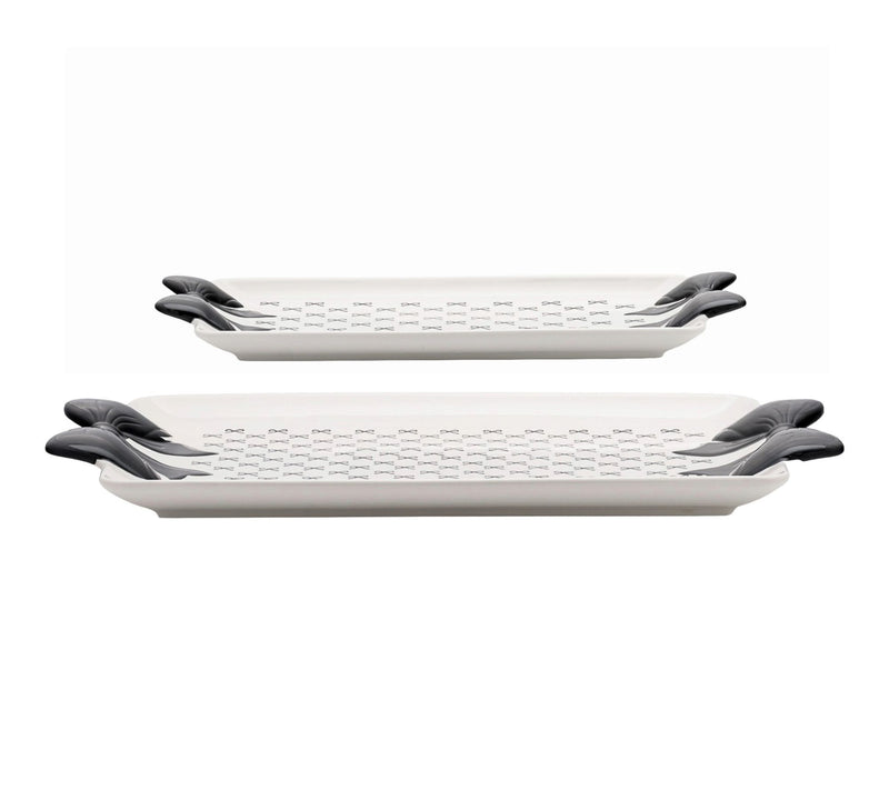 10 Strawberry Street Set of 2 Black Bow Serving Tray — View 2
