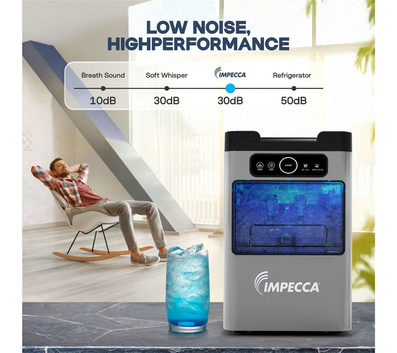 Impecca Countertop Self Cleaning 35lb Soft Nugget Ice Maker — View 4