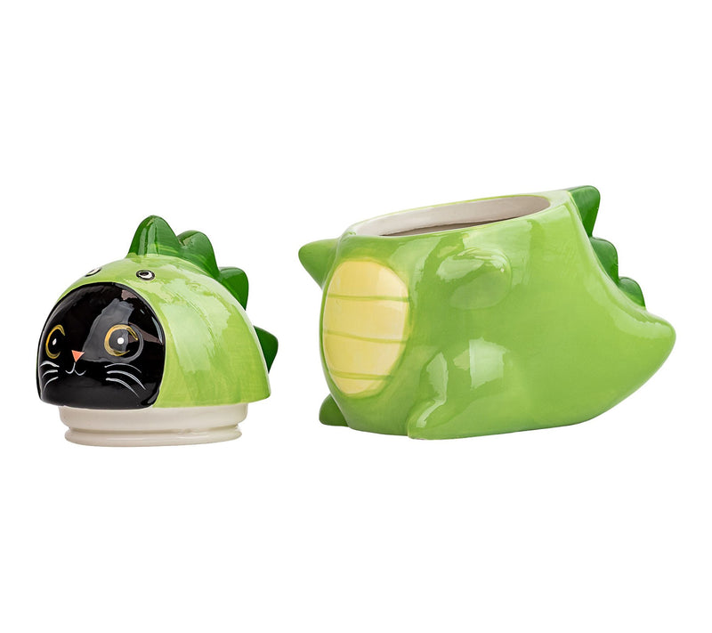 10 Strawberry Street Dino Cat Cookie Jar — View 5