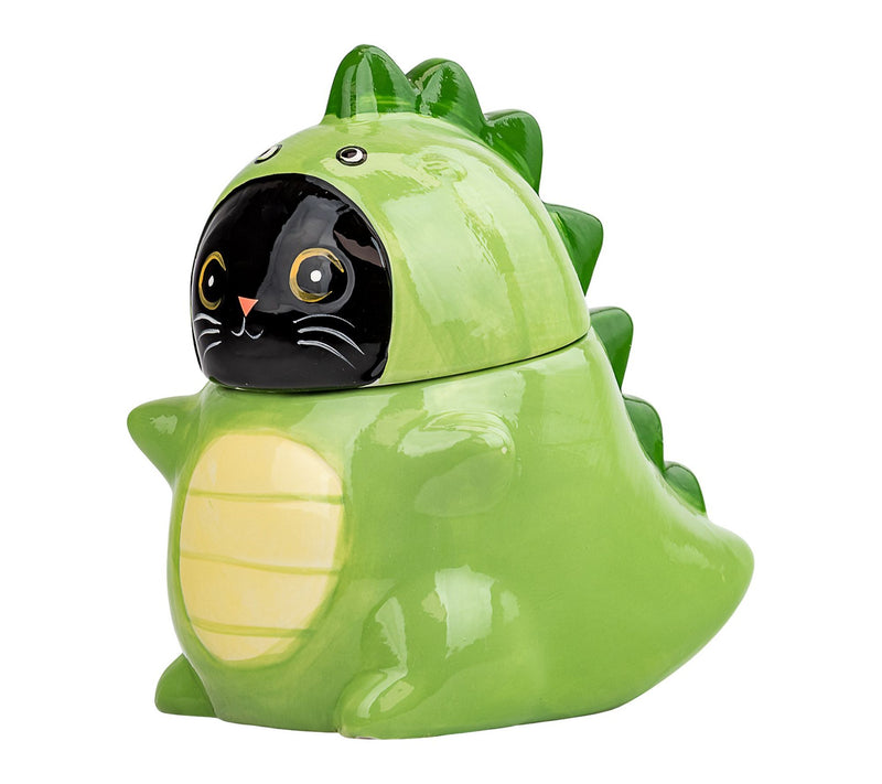 10 Strawberry Street Dino Cat Cookie Jar — View 2