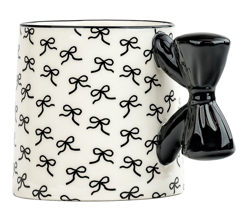 10 Strawberry Street Set of 4 Black Bow Mugs — View 3