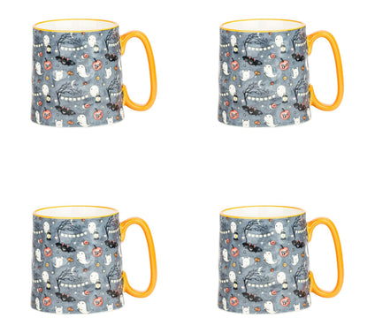 10 Strawberry Street Set of 4 Bella Halloween Harvest Mugs