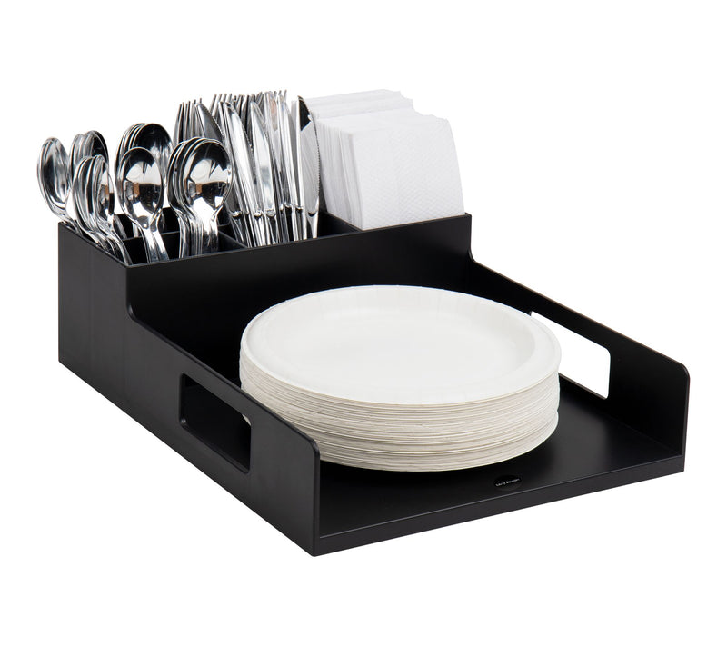 Mind Reader Utensil Napkin & Plate Holder Silve rware Organize — Main view