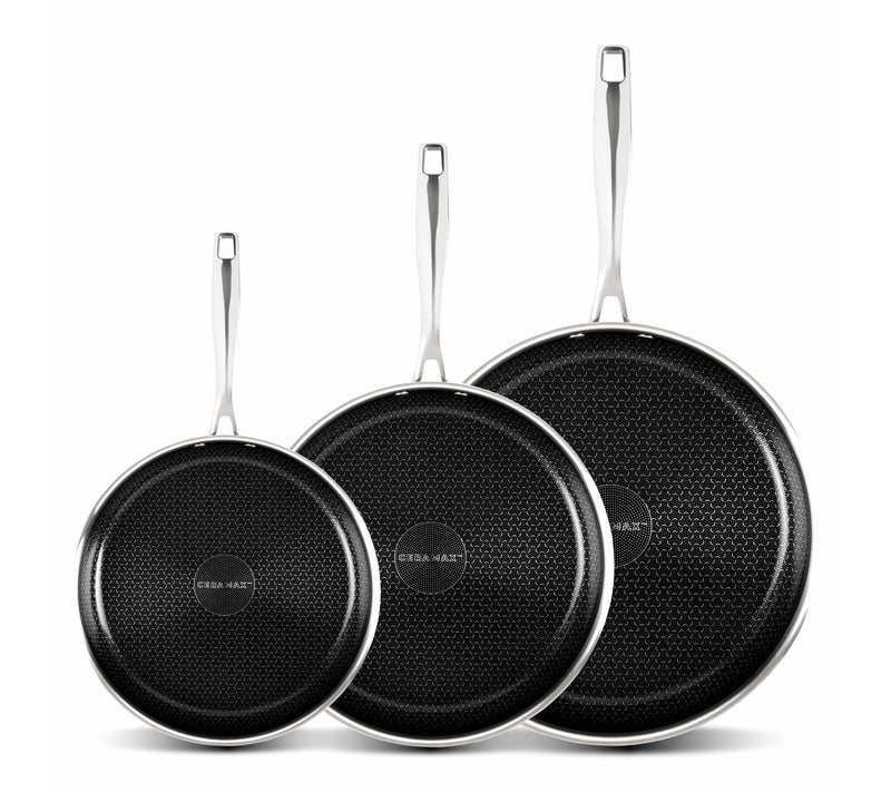 Ceramax 3 Piece Frying Pan Set with Ceramic Etched Design — View 6