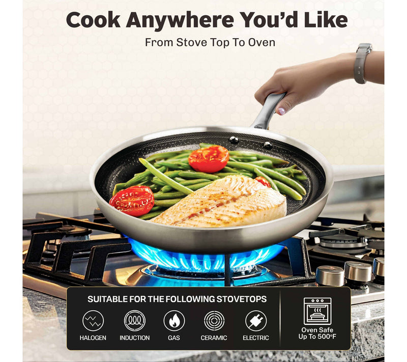 Ceramax 3 Piece Frying Pan Set with Ceramic Etched Design — View 9